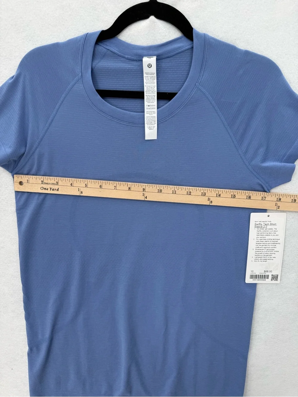 NWT Lululemon Swiftly Tech Short-Sleeve Shirt 2.0 *Hip‎ Length Prep Blue Size 10